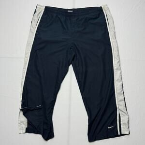 Vintage Nike Navy Blue Track Pants with White Stripes | Size XL